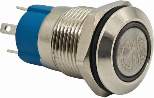Led Fog Light Switch 12mm Chrome Momentary