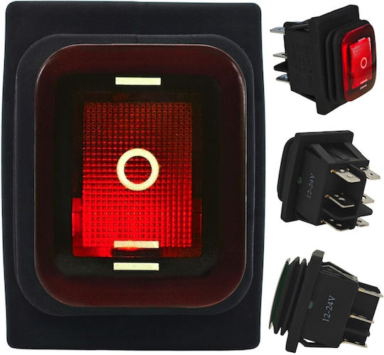 Led Ein-Aus-Schalter 3-Positionen 6-polig 12-24V Rocker Wasserdichter Roter