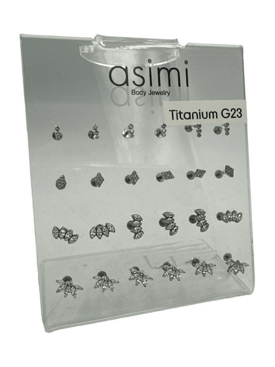 Asimi Body Piercing Σκουλαρίki Piercing από Τитан Ασημί