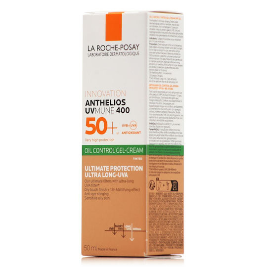 La Roche Posay Anthelios XL Dry Touch Anti-Shine Αδιάβροχο Αντηλιακό Gel Προσώπου SPF50 με Χρώμα 50ml