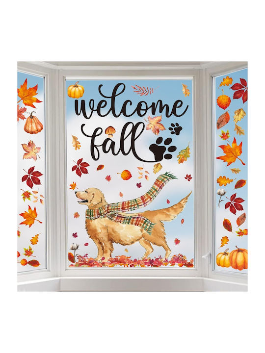 Horaldaily Autumn Window Stickers Set 77 Pieces