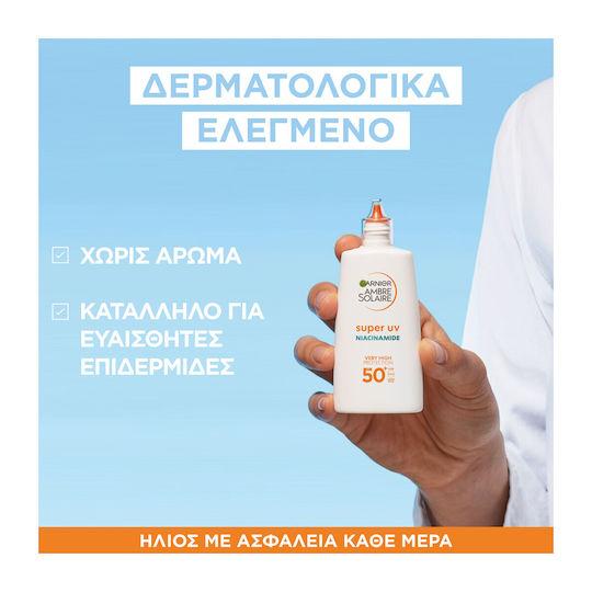 Garnier Ambre Solaire Super UV Niacinamide Sunscreen Cream Face SPF50+ 40ml
