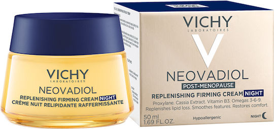 Vichy Neovadiol Replenishing Firming Cremă de Față de Noapte pentru Hidratare, Anti-îmbătrânire și Tonifiere cu Acid Hialuronic 50ml