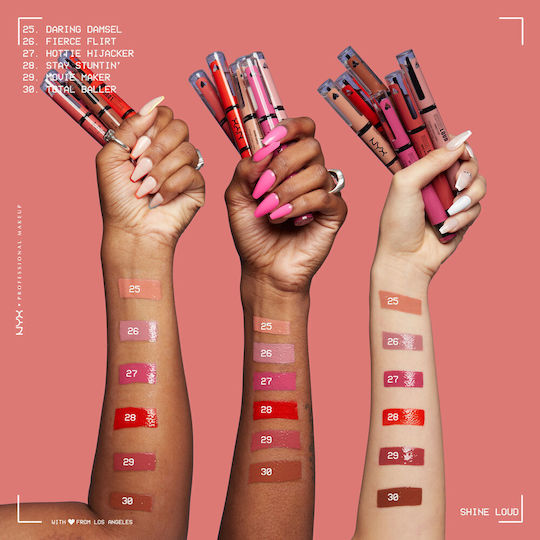 NYX Professional Makeup Shine Loud High Lip Color Liquid Lipstick Sheer 02 Goal Crusher 6.5ml