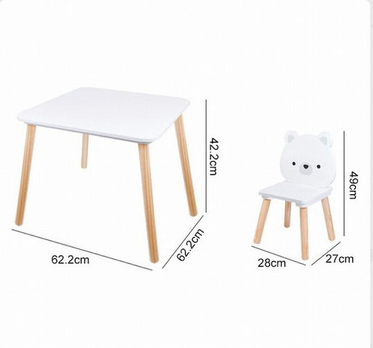 Kids Table for Painting made of Wood White Moni