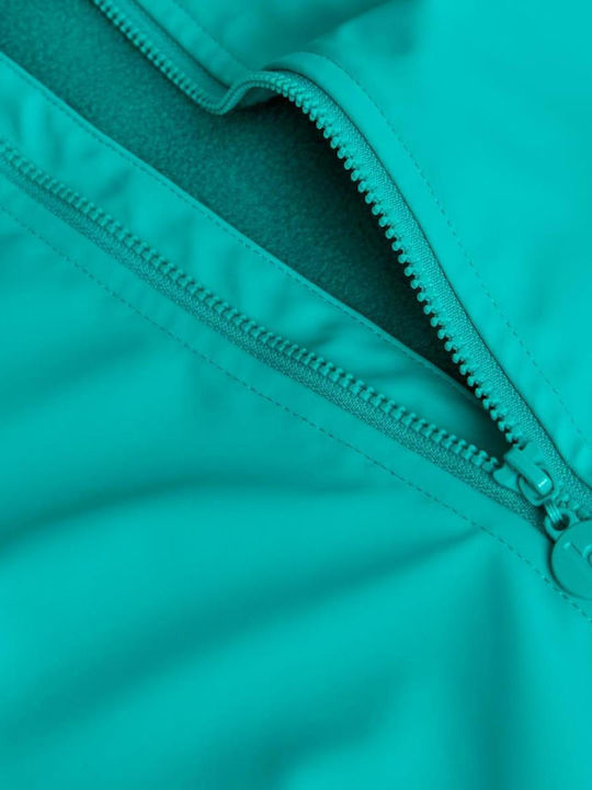 Waterproof Kids' Trench Coat with Lining & Hood Green