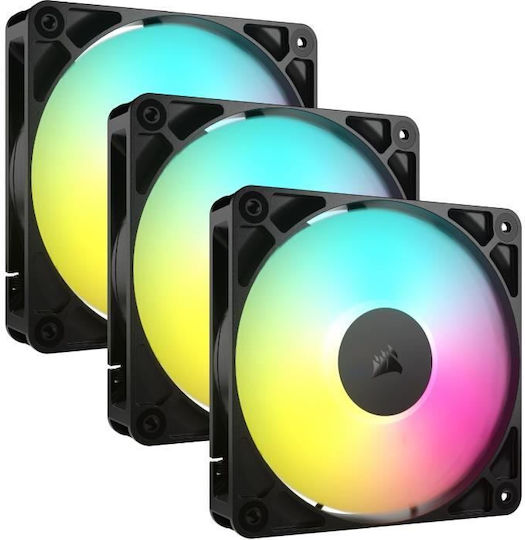 Corsair RS120 Case Fan (2100rpm / 72.8cfm) with ARGB Lighting and 4-Pin PWM Connection 3pcs