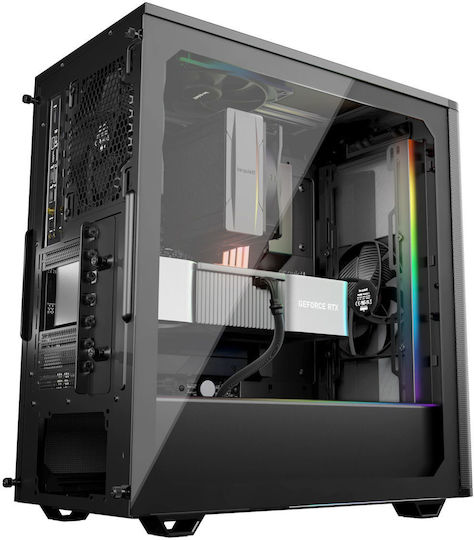 Be Quiet Pure Base 501 DX Gaming Midi Tower Κουτί Υπολογιστή με Πλαϊνό Παράθυρο και RGB Φωτισμό Μαύρο