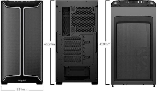 Be Quiet Pure Base 501 DX Gaming Midi Tower Κουτί Υπολογιστή με Πλαϊνό Παράθυρο και RGB Φωτισμό Μαύρο