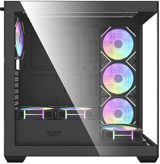 Darkflash DS900 + 7 ARGB Fans Gaming Midi Tower Κουτί Υπολογιστή με Πλαϊνό Παράθυρο Μαύρο