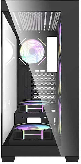Darkflash DS900 + 7 ARGB Fans Gaming Midi Tower Κουτί Υπολογιστή με Πλαϊνό Παράθυρο Μαύρο