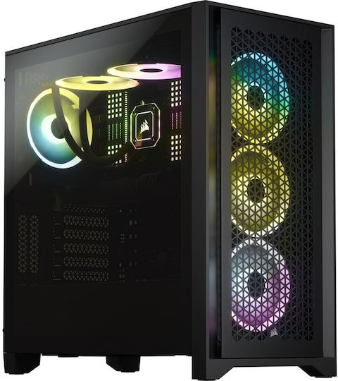 Corsair 4000D RGB Airflow Gaming Midi-Turm Computergehäuse mit Seitenfenster Schwarz