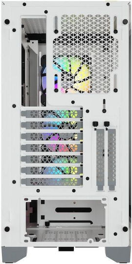 Corsair iCUE 4000X RGB Gaming Midi-Turm Computergehäuse mit Seitenfenster Weiß