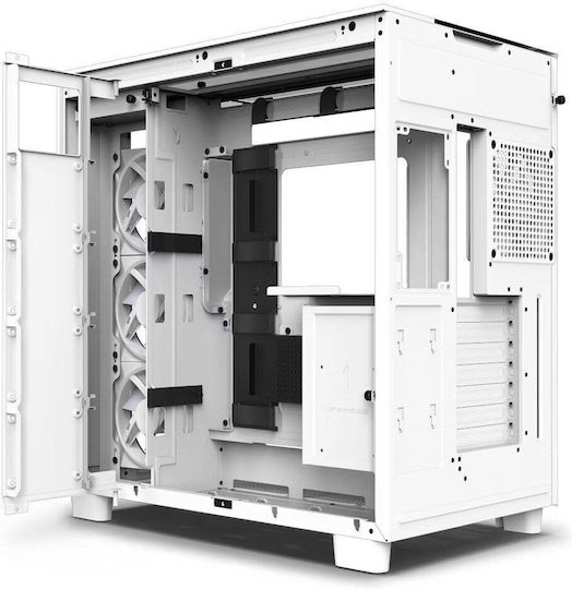 NZXT H9 Elite Геймърско Midi Tower Компютърна Кутия с Страничен Прозорец Бяла