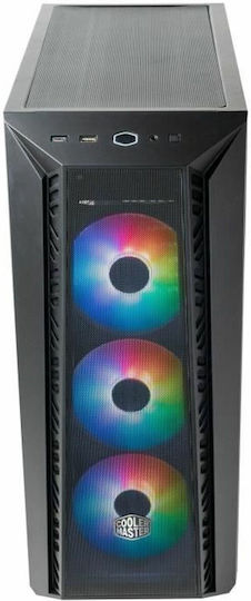 CoolerMaster MasterBox MB520 Mesh Gaming Midi Tower Κουτί Υπολογιστή με Πλαϊνό Παράθυρο και RGB Φωτισμό Μαύρο