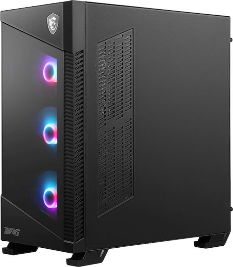 MSI MPG Velox 100R Геймърско бюро Midi Tower Компютърна кутия със страничен прозорец Черен