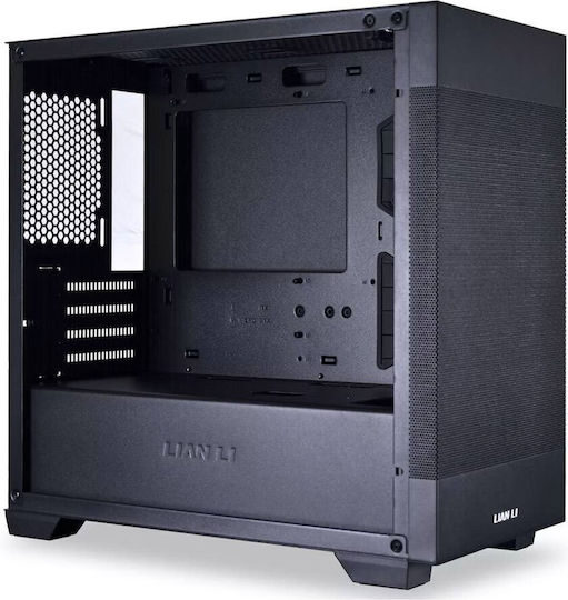 Lian Li 205M Mesh Gaming Midi-Turm Computergehäuse mit Seitenfenster Schwarz