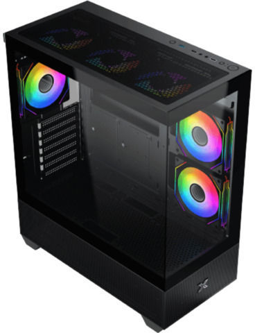 Xigmatek Alphard Геймърско Midi Tower Компютърна Кутия с Страничен Прозорец и RGB Осветление Черна
