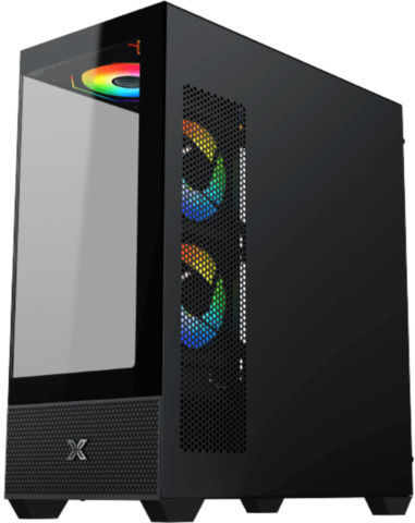 Xigmatek Alphard Геймърско Midi Tower Компютърна Кутия с Страничен Прозорец и RGB Осветление Черна