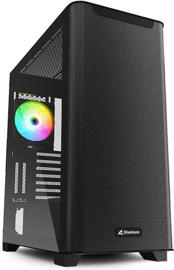 Sharkoon HEX Gaming Midi Tower Computer Case with Side Window and RGB Lighting Black
