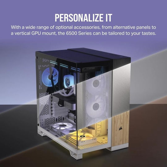 Corsair 6500D Airflow Gaming Midi-Turm Computergehäuse mit Seitenfenster Schwarz