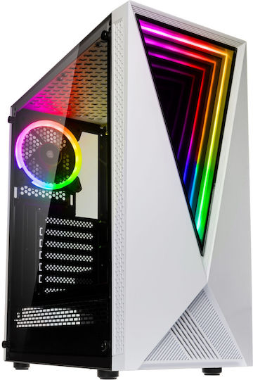 Kolink Void Gaming Midi-Turm Computergehäuse mit Seitenfenster und RGB-Beleuchtung Weiß