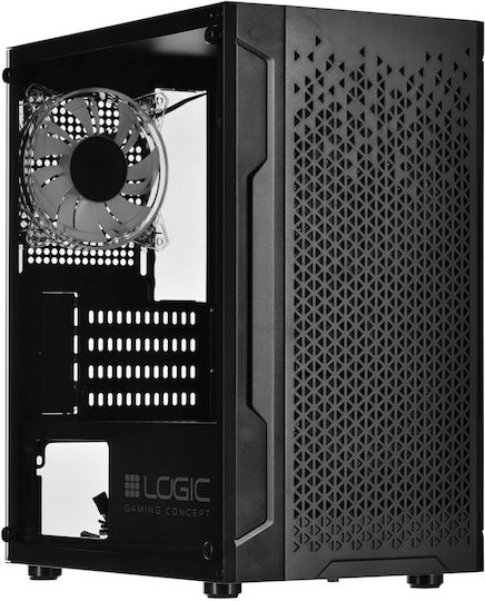 Logic Aramis ARGB Gaming Mini Tower Computer Case with Side Window Black