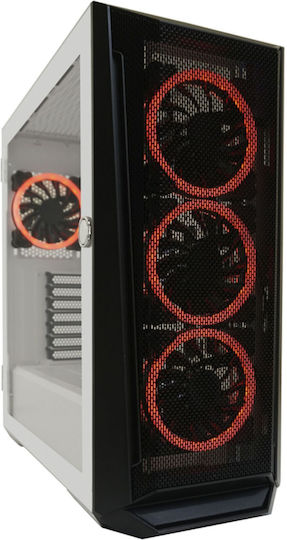 LC-Power 805BW Holo-1_X Gaming Midi-Turm Computergehäuse mit Seitenfenster Weiß