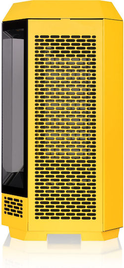 Thermaltake The Tower 300 Gaming Micro Tower Computer Case With Side Window And RGB Lighting Yellow