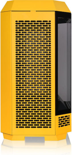 Thermaltake The Tower 300 Gaming Micro Tower Computer Case With Side Window And RGB Lighting Yellow