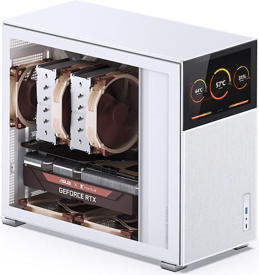 Jonsbo D41 Mesh Bildschirm Gaming Midi-Turm Computergehäuse mit Seitenfenster Weiß