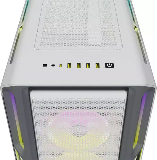 Corsair ICUE 5000T RGB Gaming Midi Tower Computer Case with Side Window White