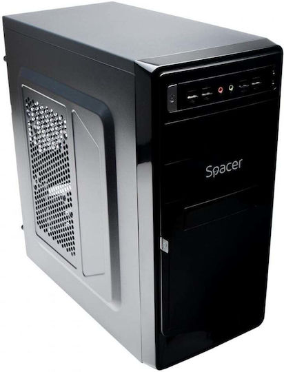 Spacer New Mercury 500W Midi Tower Κουτί Υπολογιστή Μαύρο