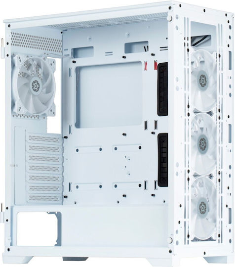 Enermax MarbleShell MS31 RGB Gaming Midi-Turm Computergehäuse mit Seitenfenster Weiß