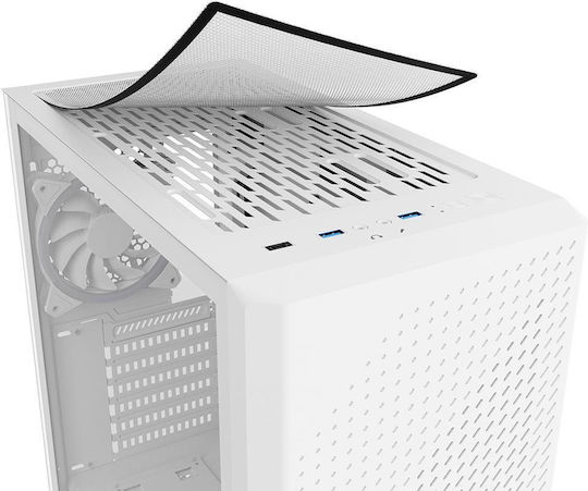 Sharkoon VS9 RGB Gaming Midi Tower Κουτί Υπολογιστή με Πλαϊνό Παράθυρο Λευκό