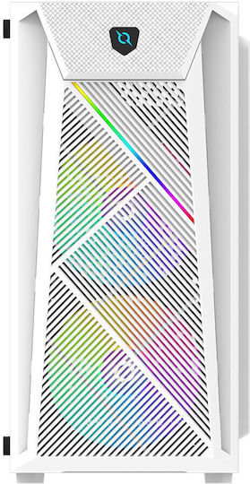 Aqirys Bellatrix PRO Gaming Mini Tower Κουτί Υπολογιστή με Πλαϊνό Παράθυρο και RGB Φωτισμό Λευκό