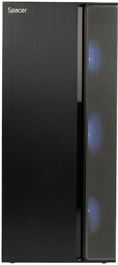 Spacer SPCS-GC-ICE-HERO Gaming Midi Tower Κουτί Υπολογιστή με Πλαϊνό Παράθυρο Μαύρο