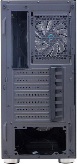 Spacer Rainbow Gaming Midi Tower Κουτί Υπολογιστή με Πλαϊνό Παράθυρο και RGB Φωτισμό Μαύρο