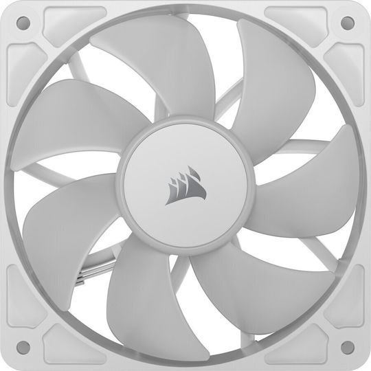 Corsair RS120 Case Fan (2100rpm / 72.8cfm) with ARGB Lighting and 4-Pin PWM Connection 3pcs White
