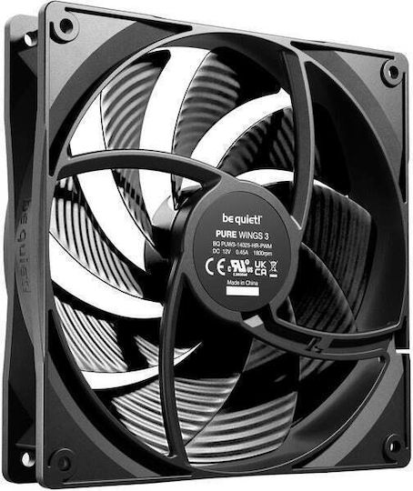 Be Quiet Pure Wings 3 Case Fan 140mm 1800rpm 72.2cfm Without Led Lighting and 4-Pin PWM Connection