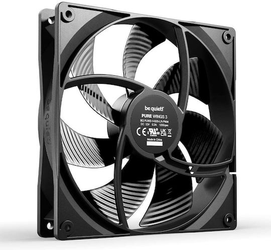 Be Quiet Pure Wings 3 Case Fan 140mm 1200rpm 57.4cfm Without LED Lighting and 4-Pin PWM Connection