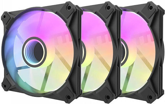 Darkflash Infinity 8 3in1 Case Fan 120mm (2000rpm / 62.18cfm) με RGB Φωτισμό και Σύνδεση 4-Pin PWM 3τμχ