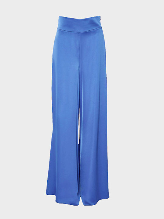 Damen Hoch tailliert Stoff Hose Royal Blue