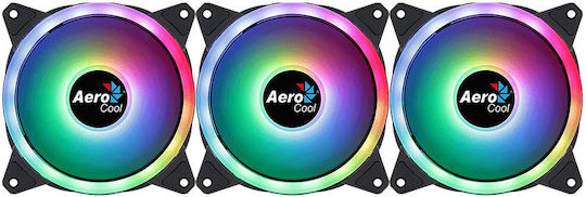 Aerocool Duo 12 Pro Вентилатор за кутия 120mm 1000rpm 33.4cfm с RGB осветление и 6-pin свързване 3 броя