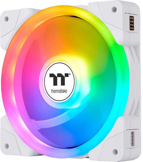 Thermaltake SWAFAN EX14 Sync White TT Premium Edition Reverse Blade Case Fan 140mm (2000rpm / 81.6cfm) με ARGB Φωτισμό και Σύνδεση 4-Pin PWM 3τμχ Λευκό