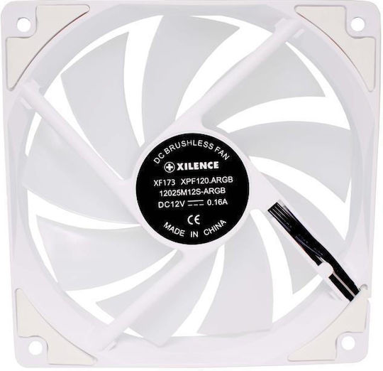 Xilence XF064 Case Fan 120mm (1200rpm / 119cfm) with ARGB Lighting and 3-Pin / 4-Pin PWM Connection White
