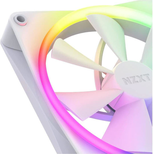 NZXT F140 Gehäuselüfter (1800rpm / 89,48cfm) mit RGB-Beleuchtung und Verbindung 4-Pin PWM Weiß