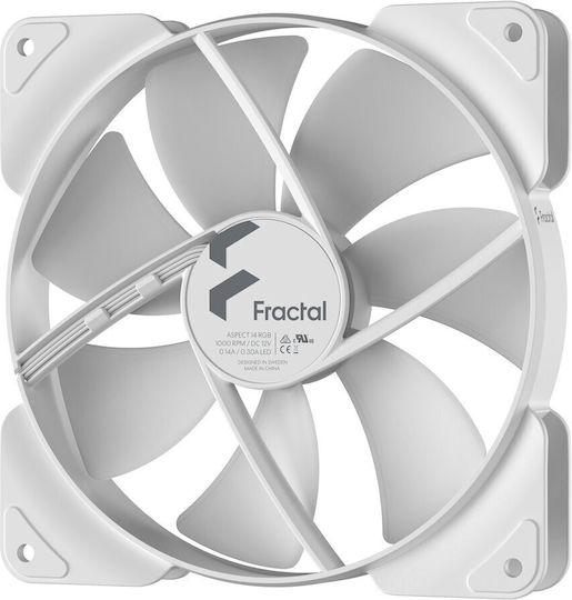 Fractal Design Aspect 14 Case Fan 140mm (1700rpm / 78cfm) with RGB Lighting and 4-Pin PWM Connection White