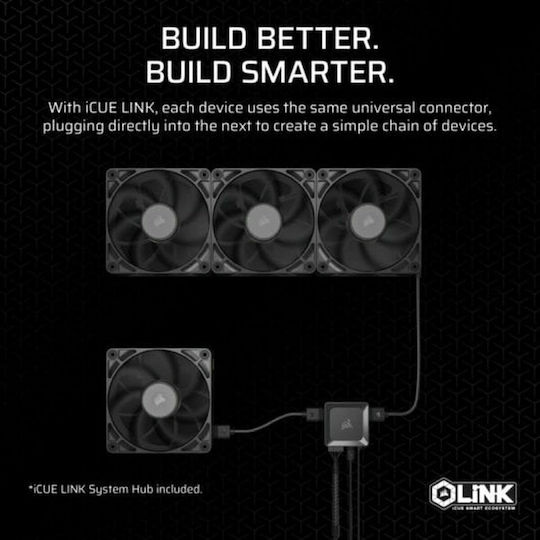 Corsair iCUE LINK RX140 MAX Case Fans 1600rpm 103.5cfm Without LEDs Connection 4-Pin PWM