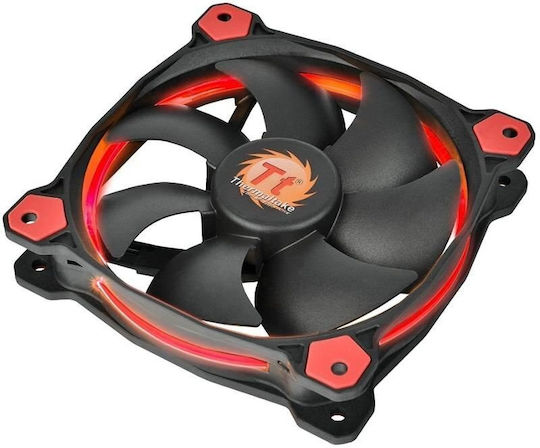 Thermaltake Riing 12 LED Gehäuselüfter 120mm (1500rpm / 40.6cfm) mit Roter Beleuchtung und 3-poliger Verbindung Rote
